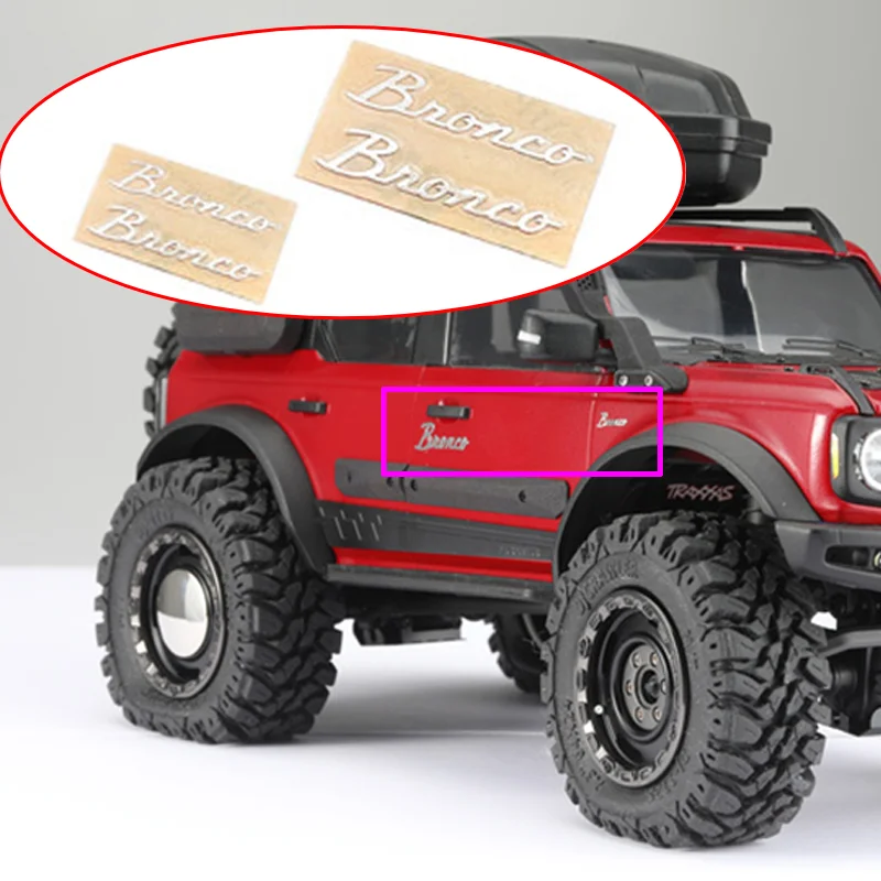 Metal Side Three-dimensional Sticker for 1/18 RC Crawler TRX4-M BRONCO Upgrade Parts 