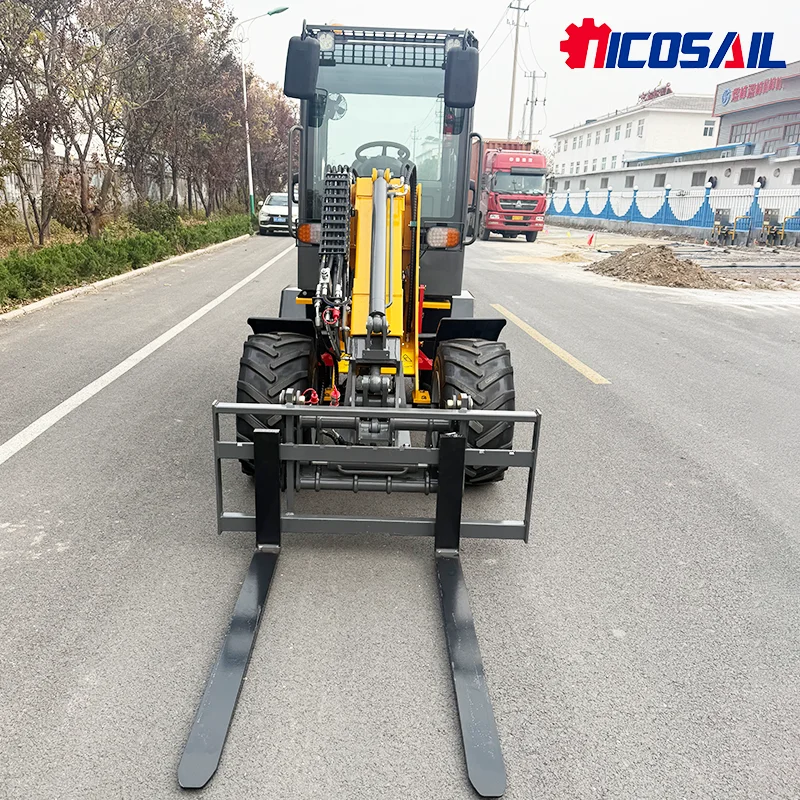 Minicargador telescópico con motor diésel, minicargador frontal multifuncional portátil con certificación EPA