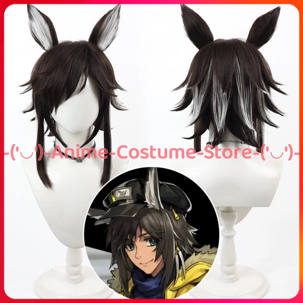

Arknights Courier Cosplay Wig with Ears Anime Game Character Halloween Carnival Party Costume Wigs Heat Resistant Synthetic Hair