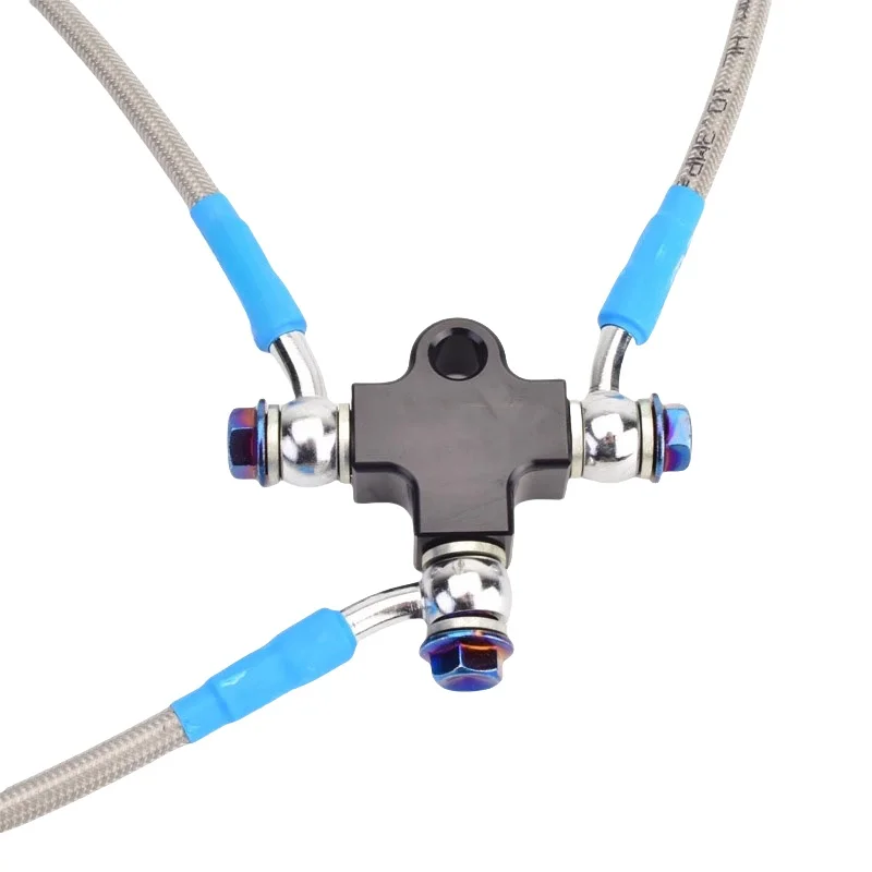 오토바이 브레이크 호스 파이프 연장 조인트 2 3 가지 방법 자동차 브레이크 호스 파이프 라인 M10mm 알루미늄 합금 커넥터 피팅 Accessorie