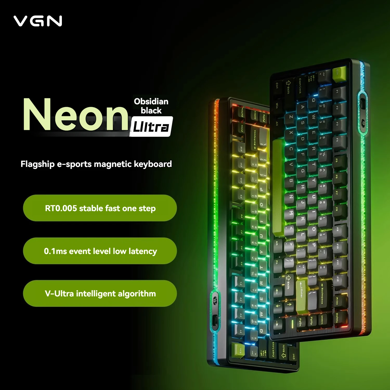 

VGN Neon75 Magnetic Keyboard Wireless Tri-Mode Customized Gasket Hot-Swap RGB RT0.005mm 8kHZ E-Sports Gaming Mechanical Keyboard