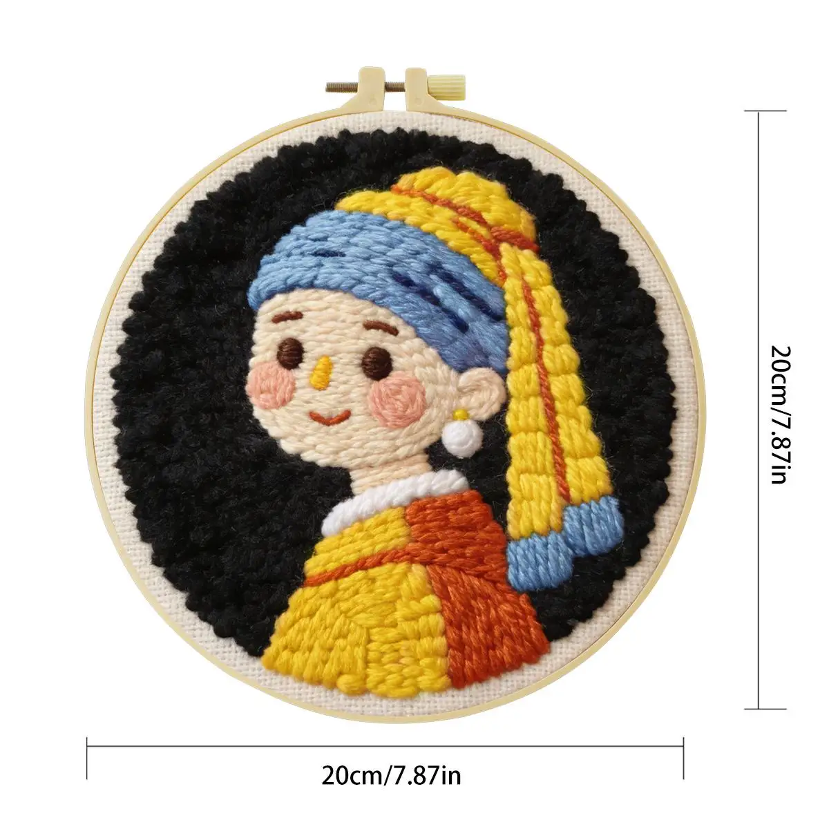 20X20CM/7,87 Zoll Mädchen Punch-Nadel-Stickerei-Set, Stickerei-Kit, Gestrickte Stickerei, DIY Handgemachtes Geschenk, Bastel-Malerei – Detail 2