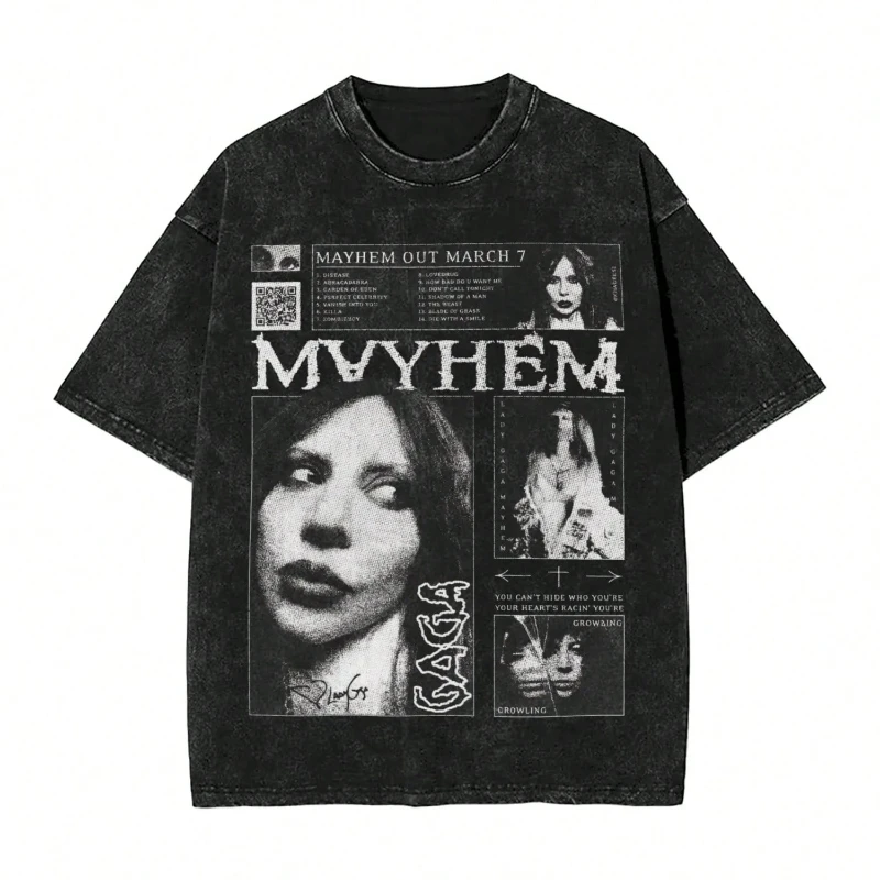 Lady Gaga singer T-shirt Mayhem album hippie style short-sleeved street style T-shirt summer casual round neck loose clothing