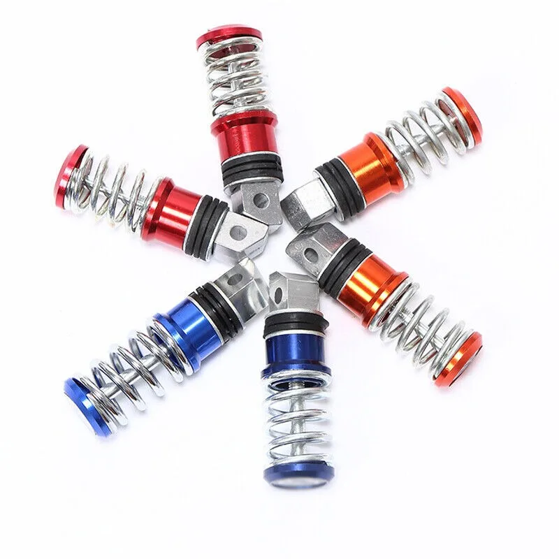 8MM Hole Motorcycle Rear Passenger Foot Pegs Pedals Aluminum Rear Spring Footrest Pegs Pedal 113x31mm Moto Accessories