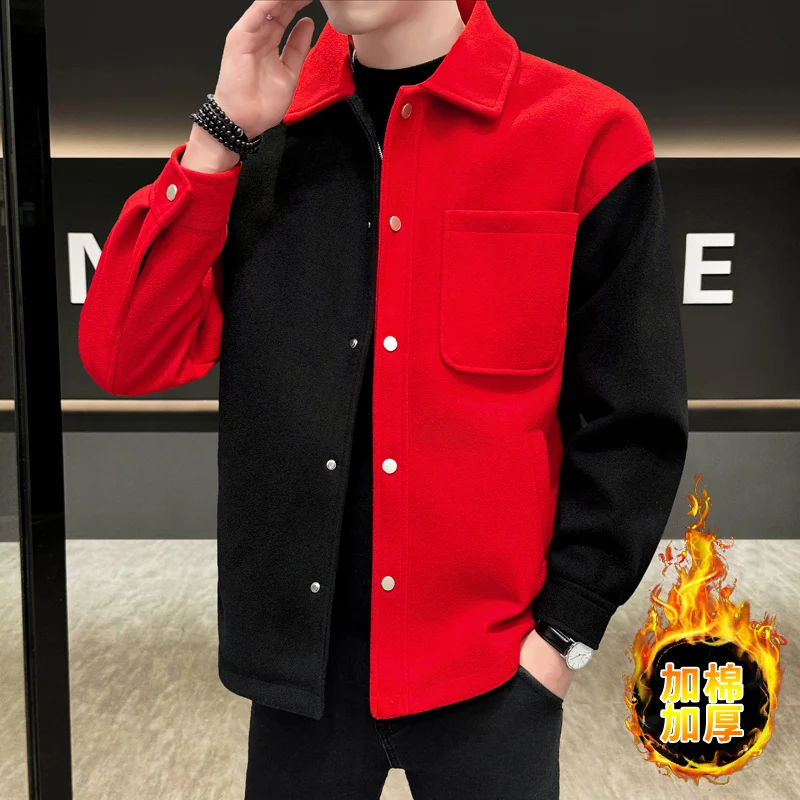 Fashion Men's Casual Cotton-Padded Jackets 2025 Autumn Winter Streetwear Windproof Slim Thicken Coats Youth Warm Parkas Clothing