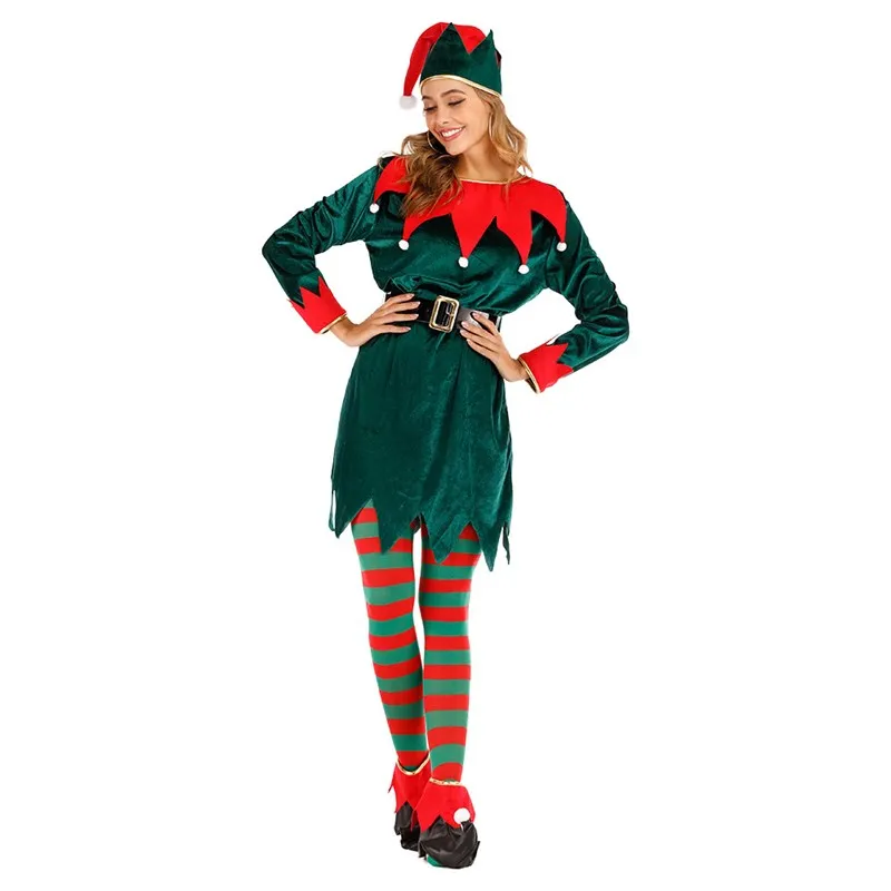 

Adult Women's Cisas Elf Performance Costume loween Par Bar Nightclub Cany Year End Celebration New Year's Eve