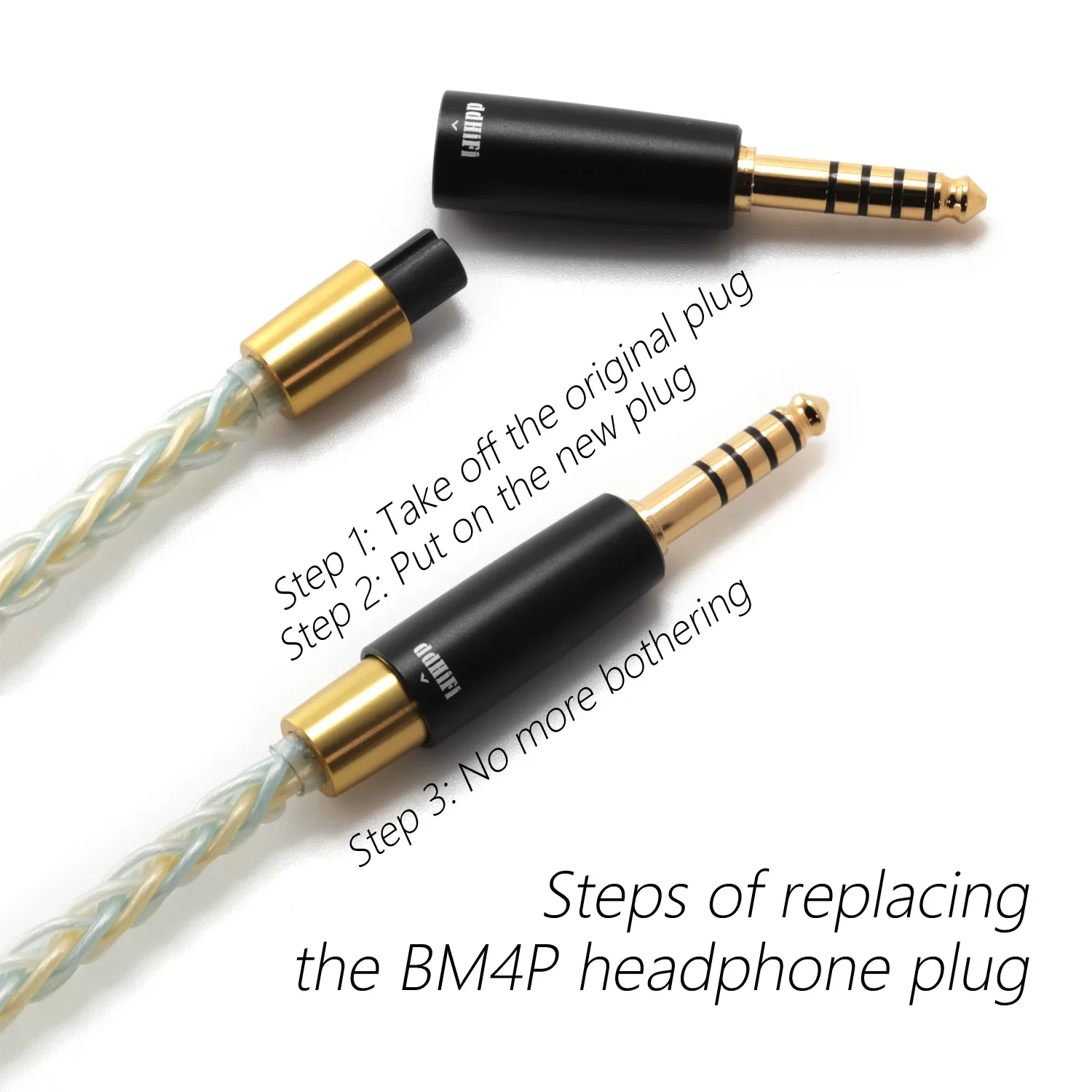 DD ddHiFi BM4P DIY Headphone Cable Replacement Adapter with 3 Plugs BM25 BM35 BM44