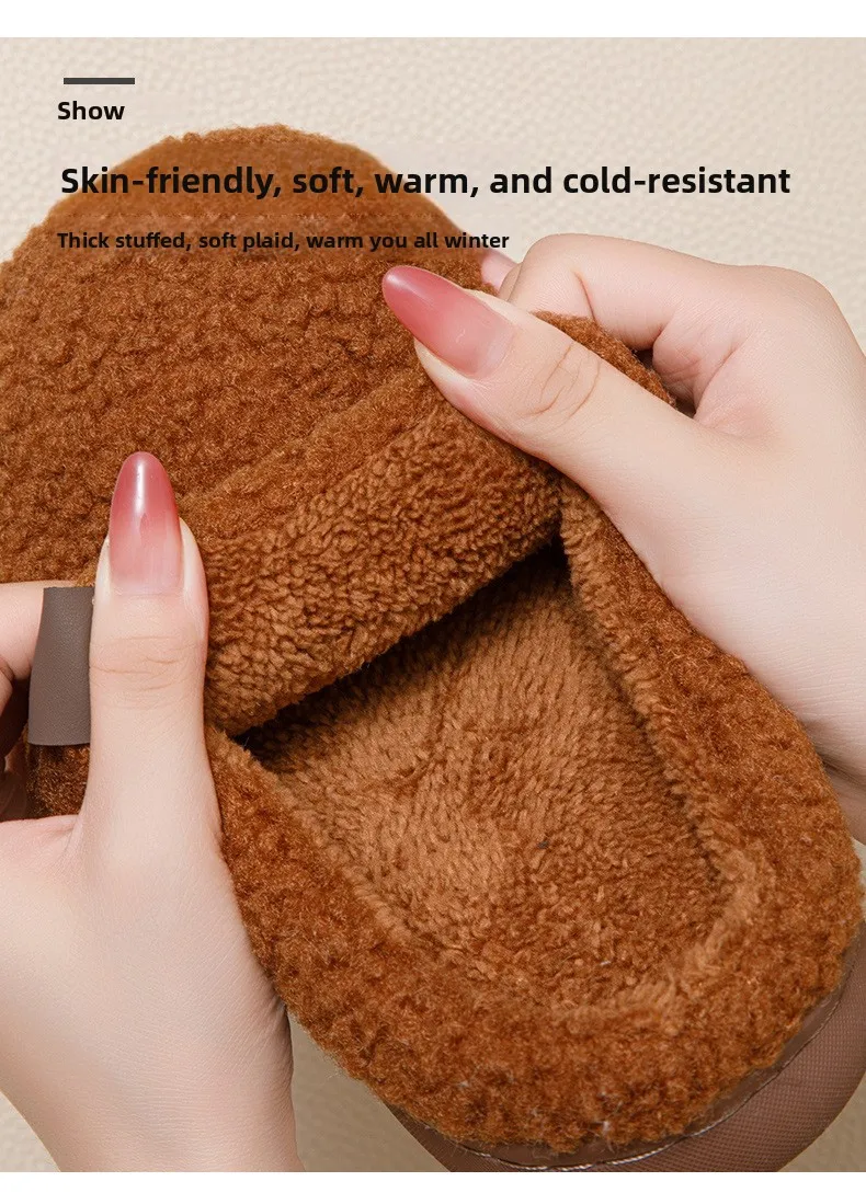 2026 Gemütliche Plüsch-Hausschuhe für Damen, Warme Rutschfeste Indoor-Schuhe, Plüschfleece-Futter & Weiche Sohle für Komfort zu Hause im Winter – Detail 8
