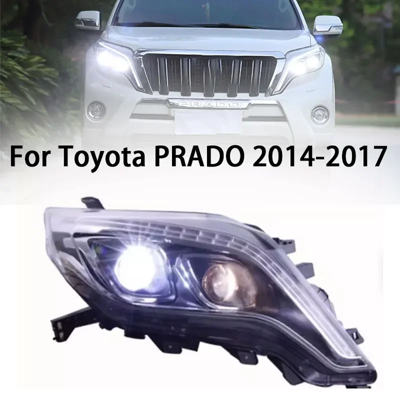 Car Head Lights Parts For New Prado 2014-2017 Lander LED Front Headlight Replacement DRL Daytime light Projector Facelift