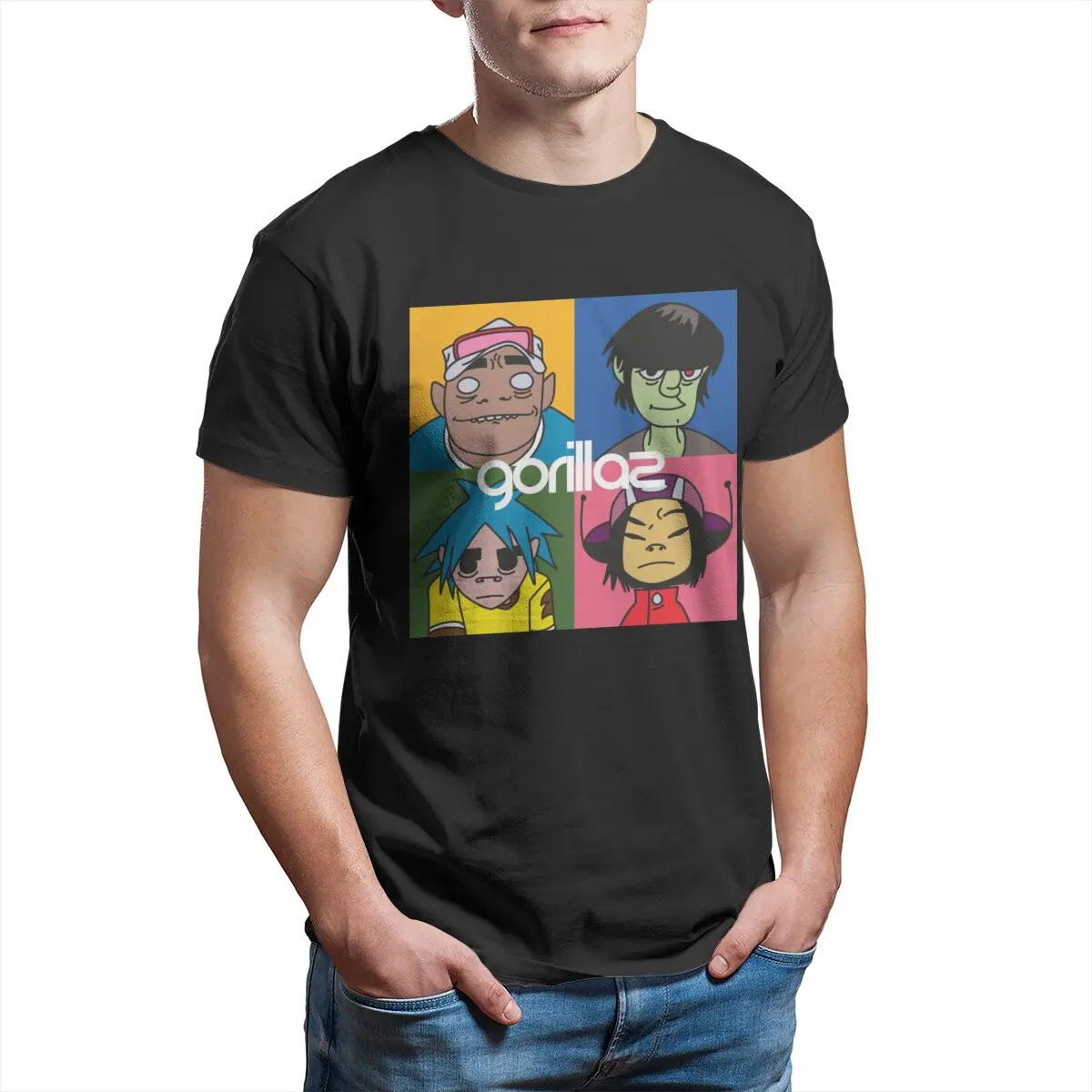 Strategic a formal gorillaz is response to a question T-Shirt for Men Large size y2k Clothes Printed t-shirt 100% Cotton