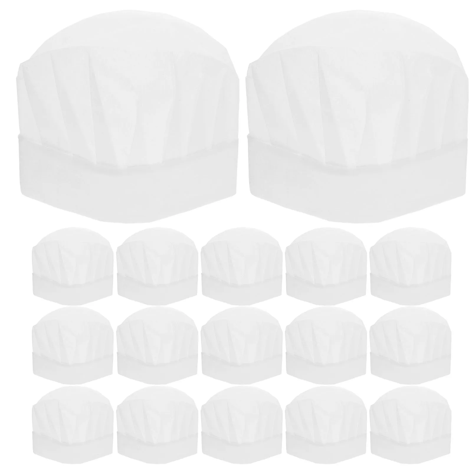 20pcs Chef Hat Non Woven Disposable Non-Woven Fabric Chef Hat Headwear Baking Cooking Paper Cap Uniform