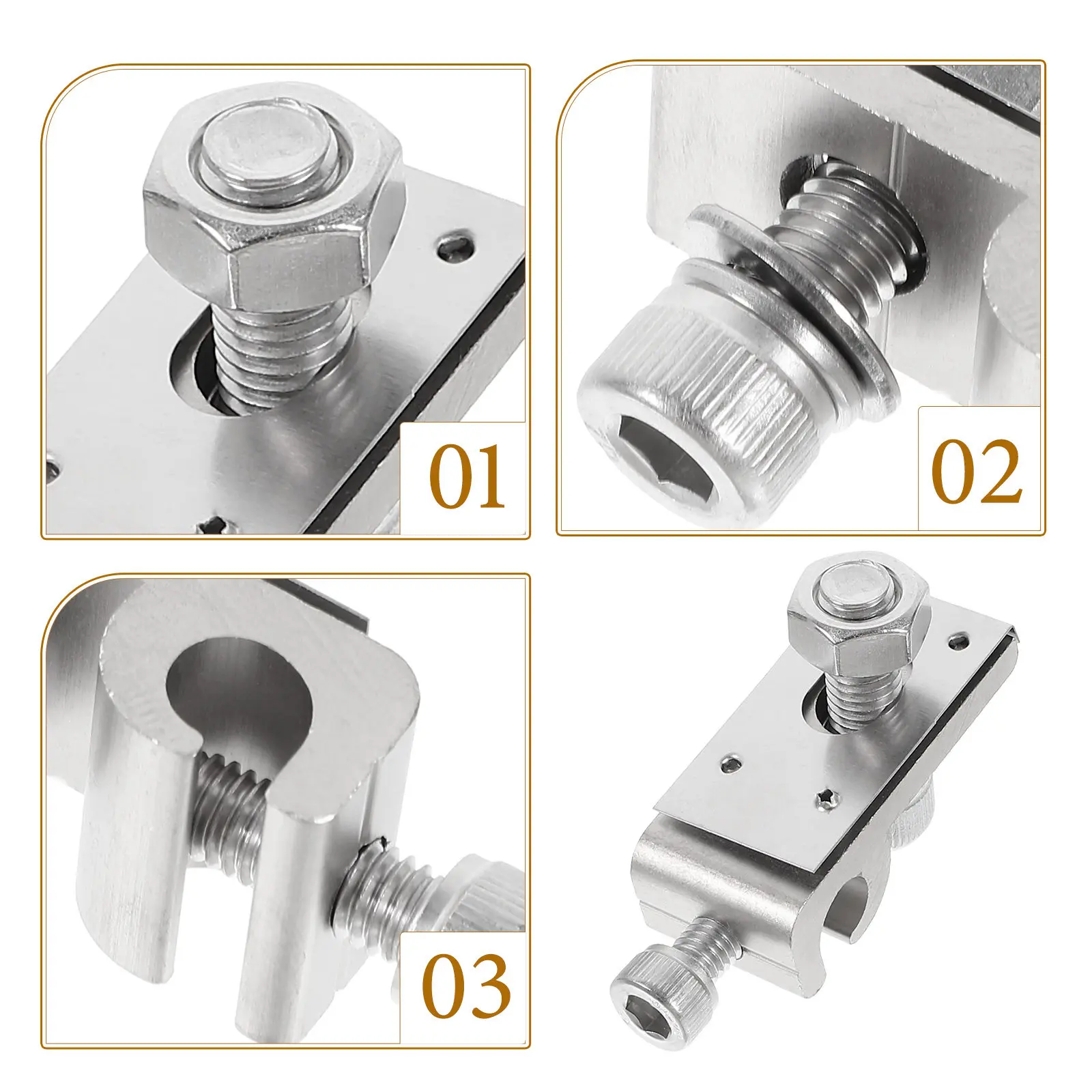 Solar Grounding Clips 4 Pack Stainless Steel Ground Lugs Cable Clamps for Photovoltaic Panel Installation
