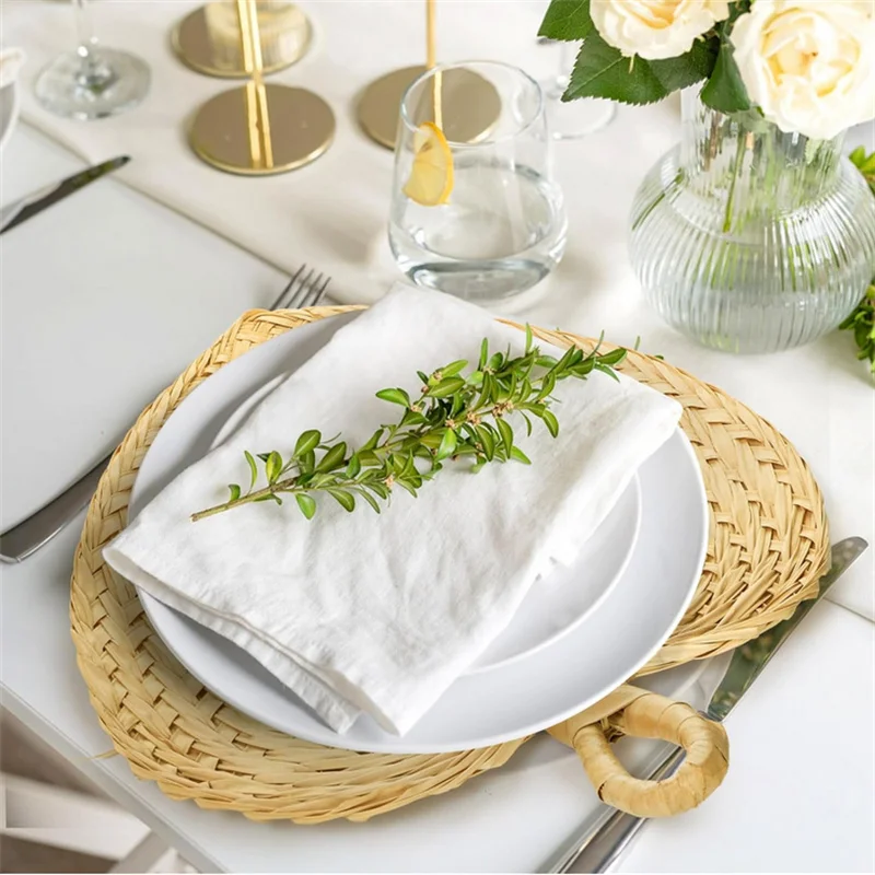 6~60PCS Wedding Fans Natural Raffia Fans Wedding Favors for Guest Palm Leaf Hand Fans for Wedding Havana Party Decor - view 6
