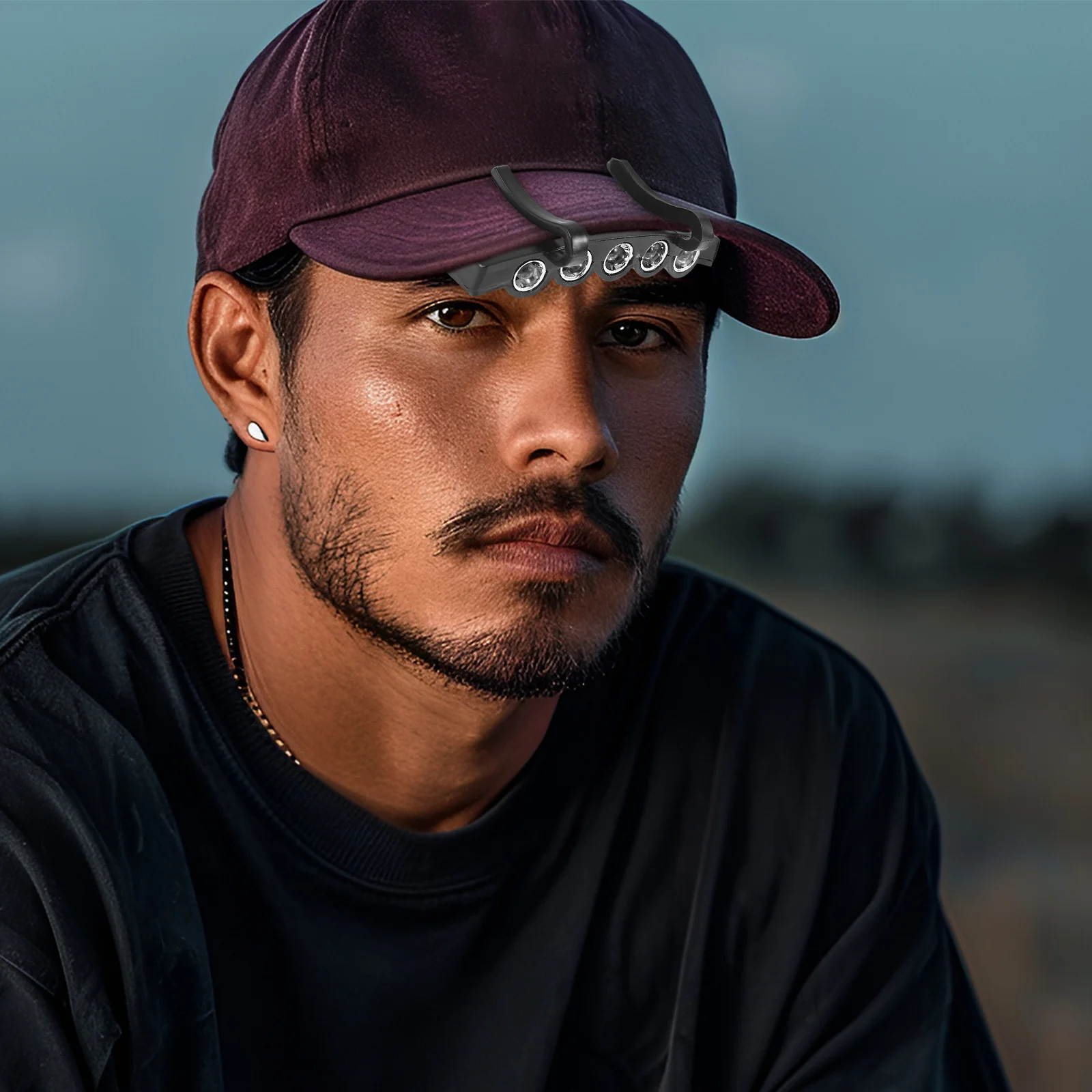 

Clip-On Hat Lamp Camping Light Headlamp For Night Cycling Camping Hiking Fishing Outdoor Black Portable Light