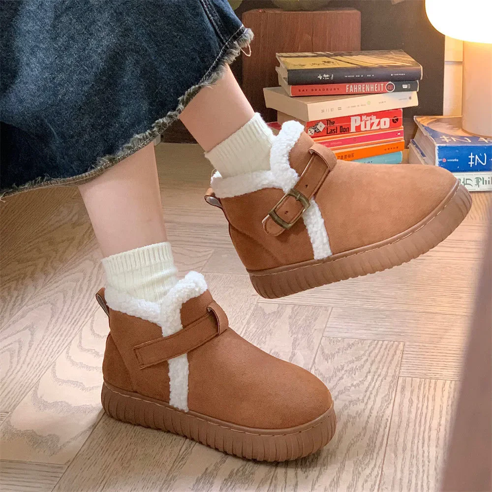 Winter Outer Wear Anti-skid All-inclusive Cotton Shoes Women Outdoor Wear Advanced Feeling Soft Cute Warm Simple Snow Boots