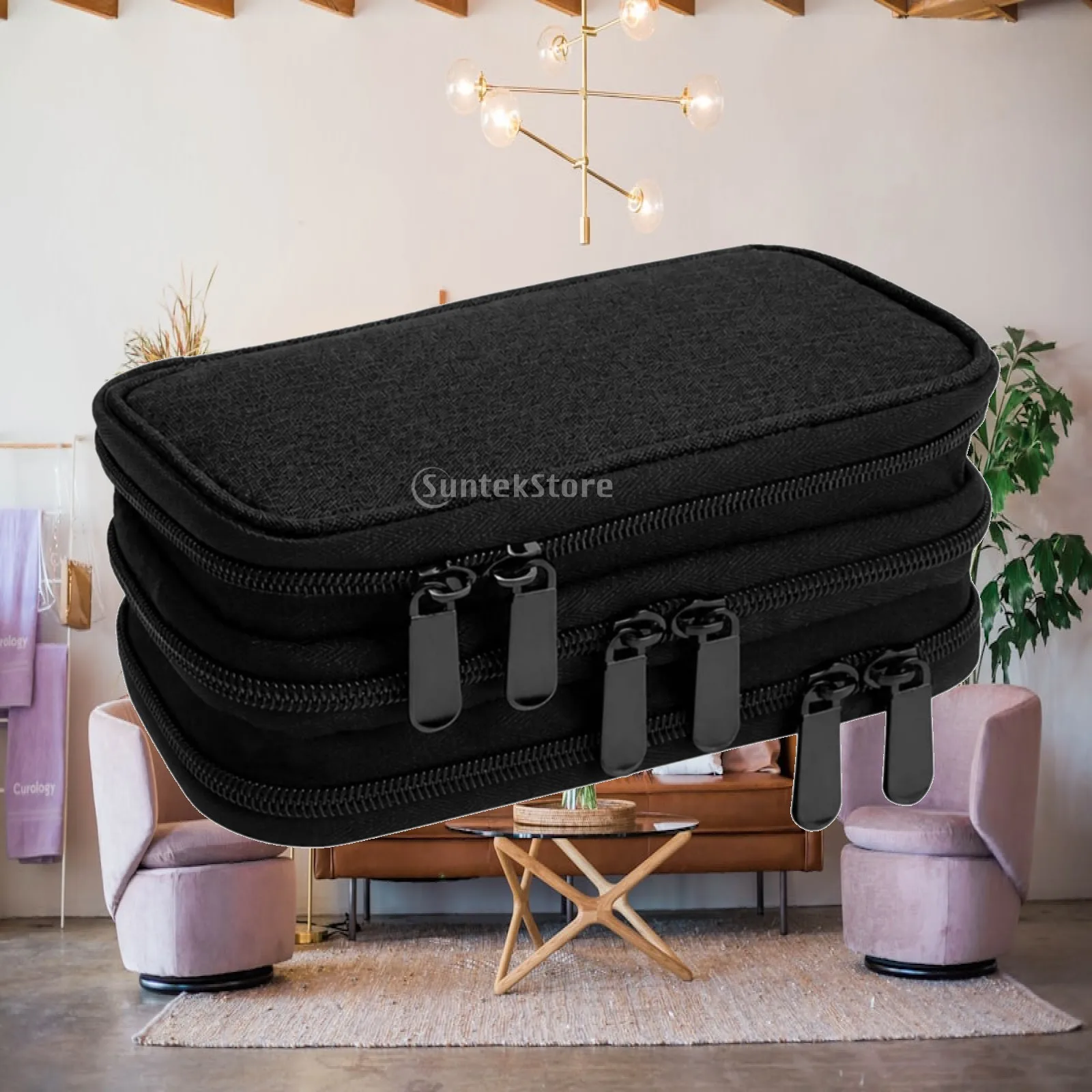 Compact USB Drive Organizer Case with Mesh Slots Zippered Pockets for Flash Drives SD Cards Charging Cables Home Office Travel