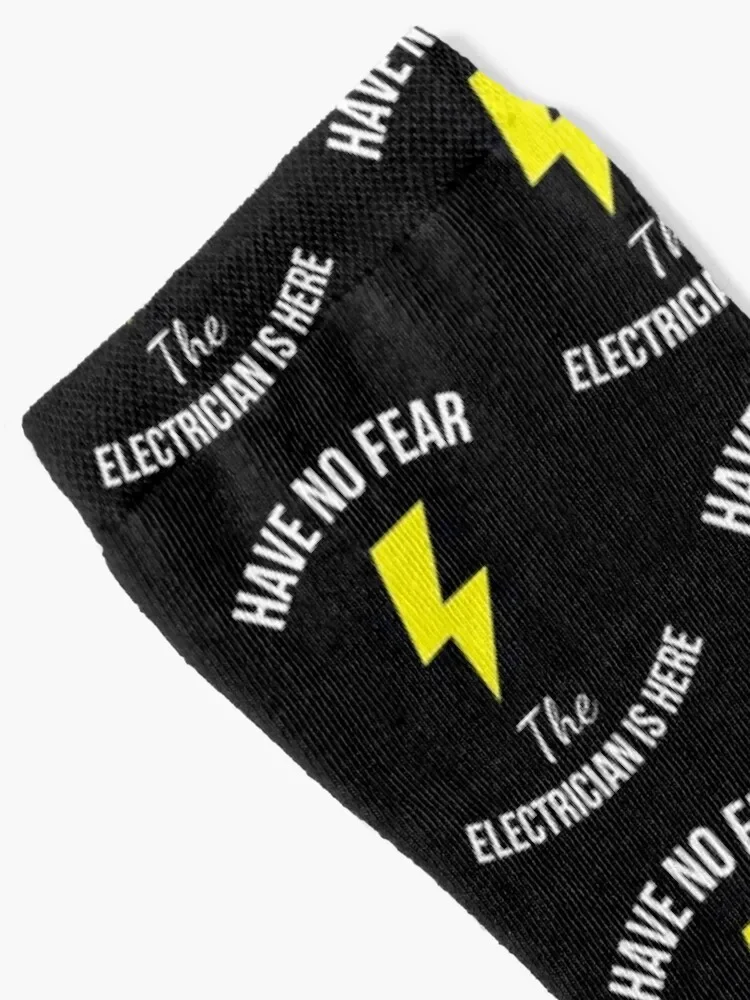 Have No Fear The Electrician Is Here Funny Job For Gift Socks cotton hip hop Men Socks Women's