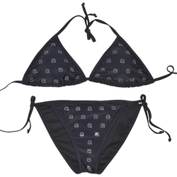 Conjunto de Bikini Wang Di para mujer, bañador con letras A de diamantes de imitación, traje de baño de playa de diseño de marca de lujo, Tankini, 2024