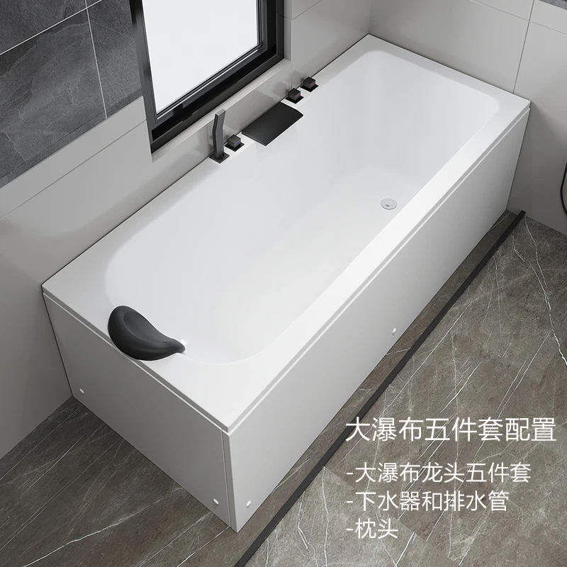 Luxury freestanding acrylic European style small-sized household with adult bathtub, surfing massage, constant temperature heati