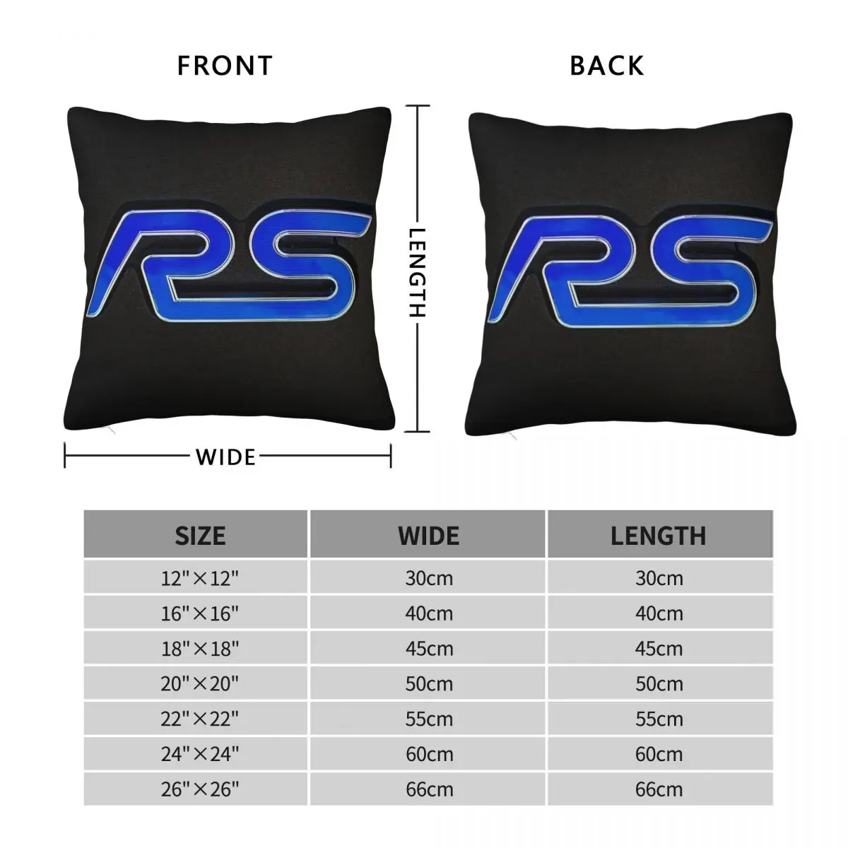 Focus RS Emblem Square Pillowcase Polyester Linen Velvet Printed Zip Decorative Throw Pillow Case Home Cushion Cover