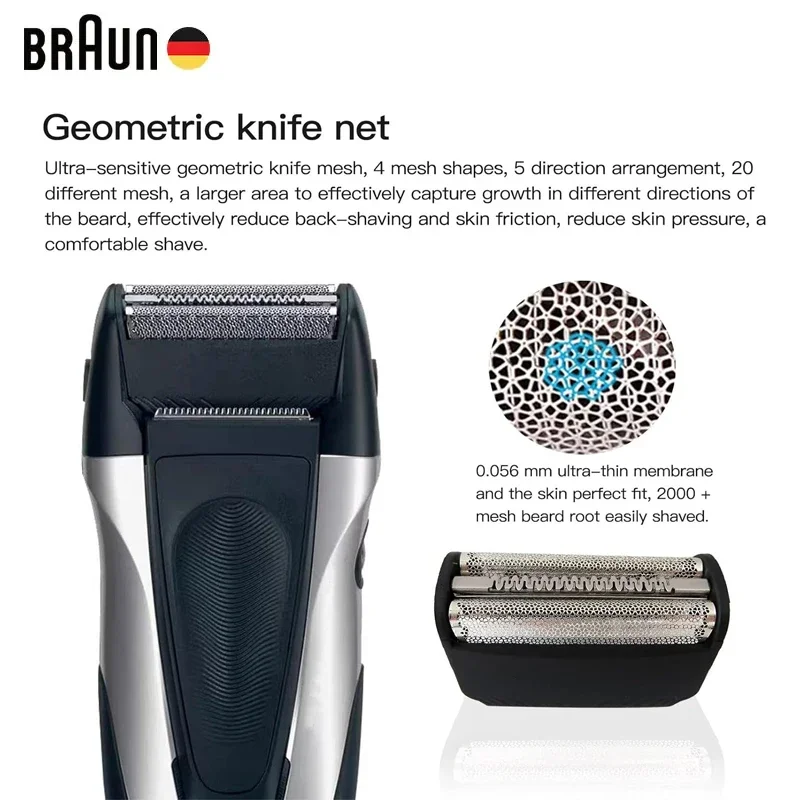 Braun 30B Shaver Head Series 3 Foil Cutter Blade for Electric Razor 7504 7505 7510 7511 7514 7515 7516 7763 7783 7785 7765