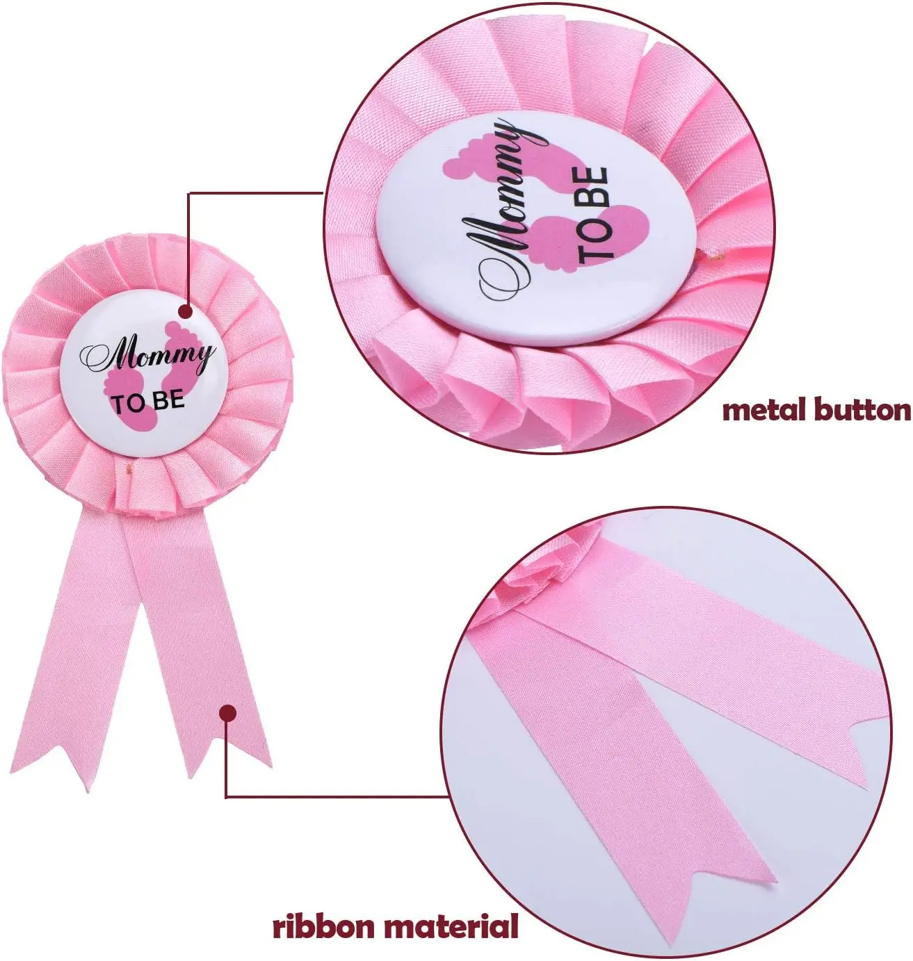 Daddy and Mommy to Be Tinplate Badge Pin Gender Reveal Button Pin New Mom and Dad Gift for Baby Party Celebration Pink and Blue