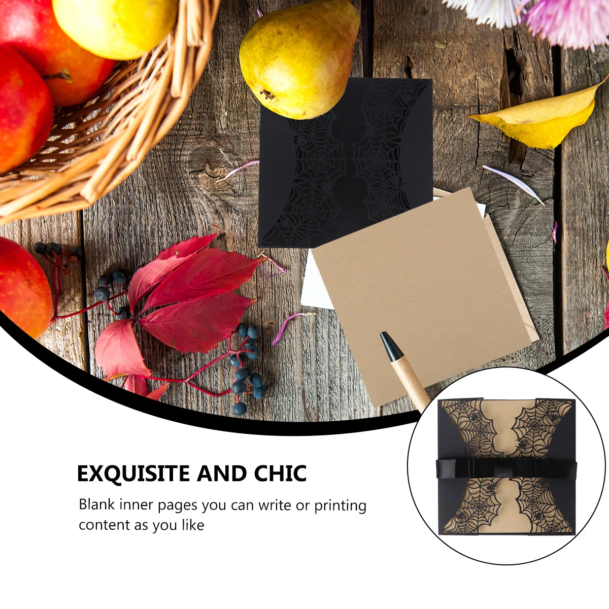 

10 Pcs Halloween Movie Night Invites Card Envelopes Invitation Cards Spider Web