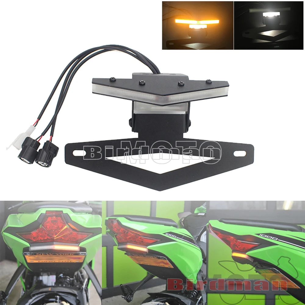 

Rear LED Turn Signal Tail License Plate Light Bracket Eliminator Kit For Kawasaki Ninja ZX-6R 636 2009-18 Ninja ZX-10R 2008-2010