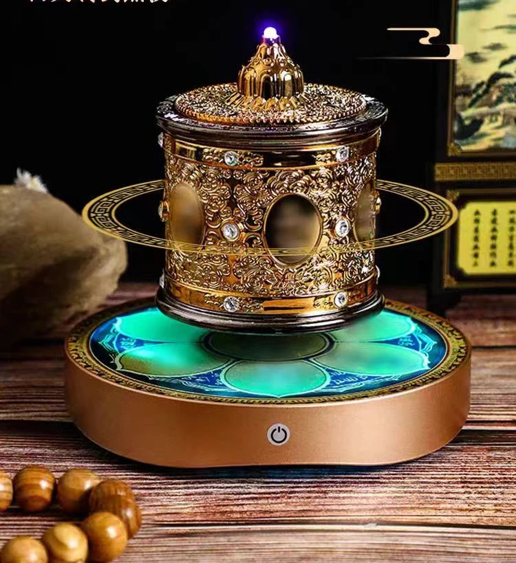 Magnetic levitation spinning, simple wheel, Tai Chi ball, Tibetan style household electric entrance, Zen meaning, auspiciousness