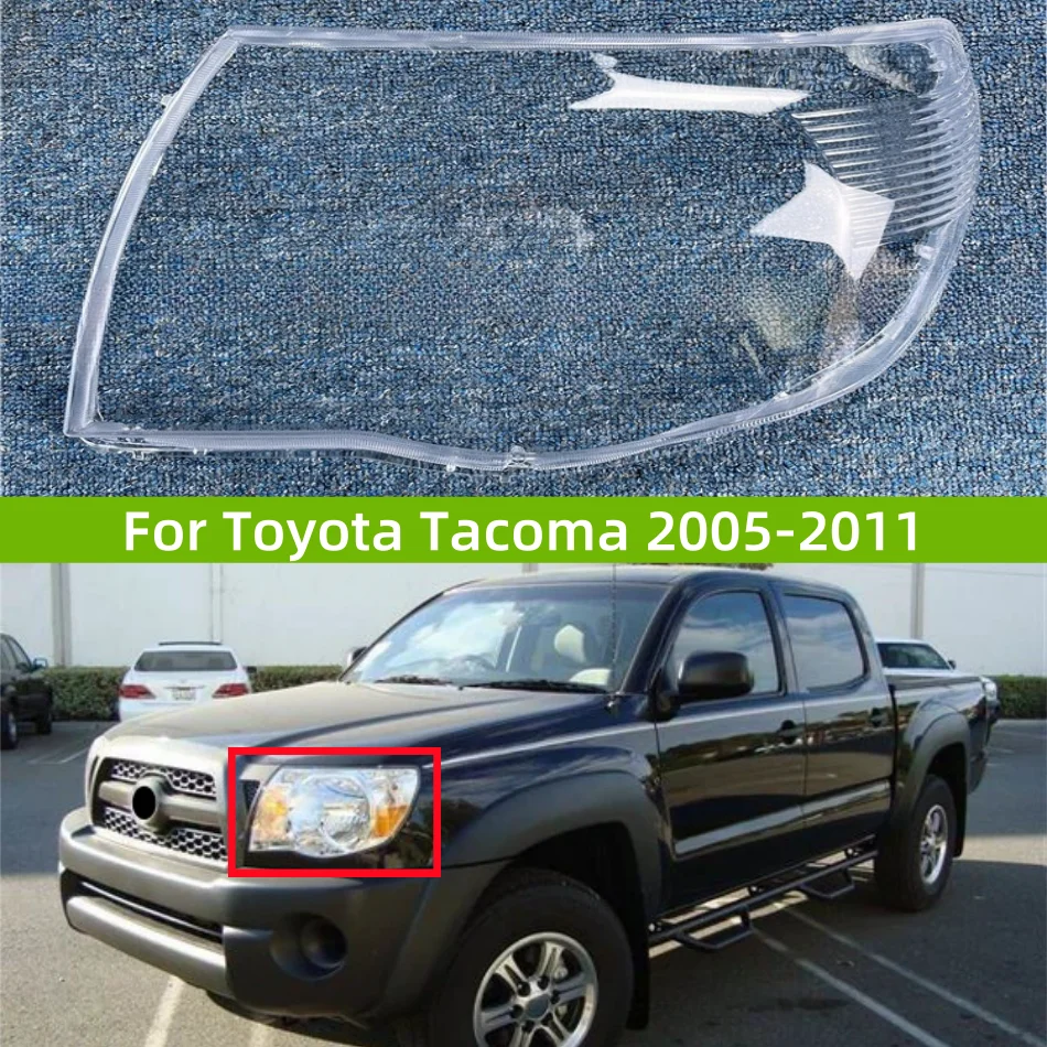 

For Toyota Tacoma 2005 to 2011 Front Headlight Shell Lamp Shade Transparent Headlamp Cover Plexiglass Replace Original Lampshade