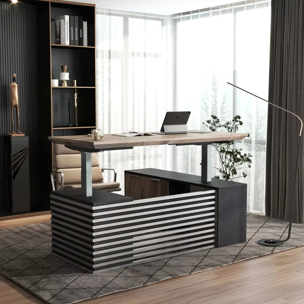 

Electric Height Adjustable Standing Desk Office Computer Wood Table Sit Stand Up