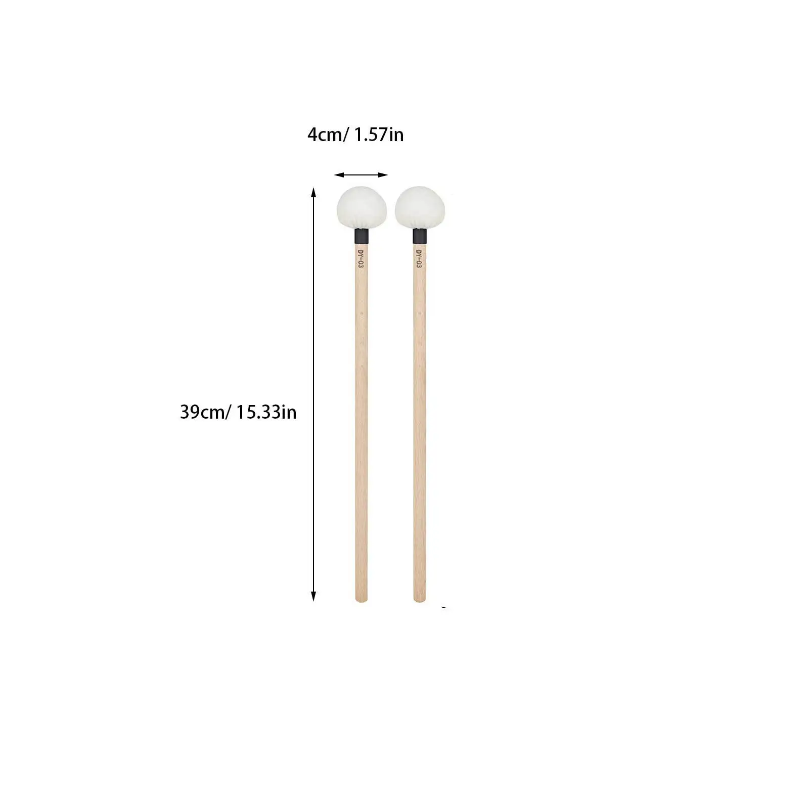 

2Pcs Wooden Handle Drum Stick Professional Felt Mallets Excellent Sound Quality Long Service Life Musical Instrument
