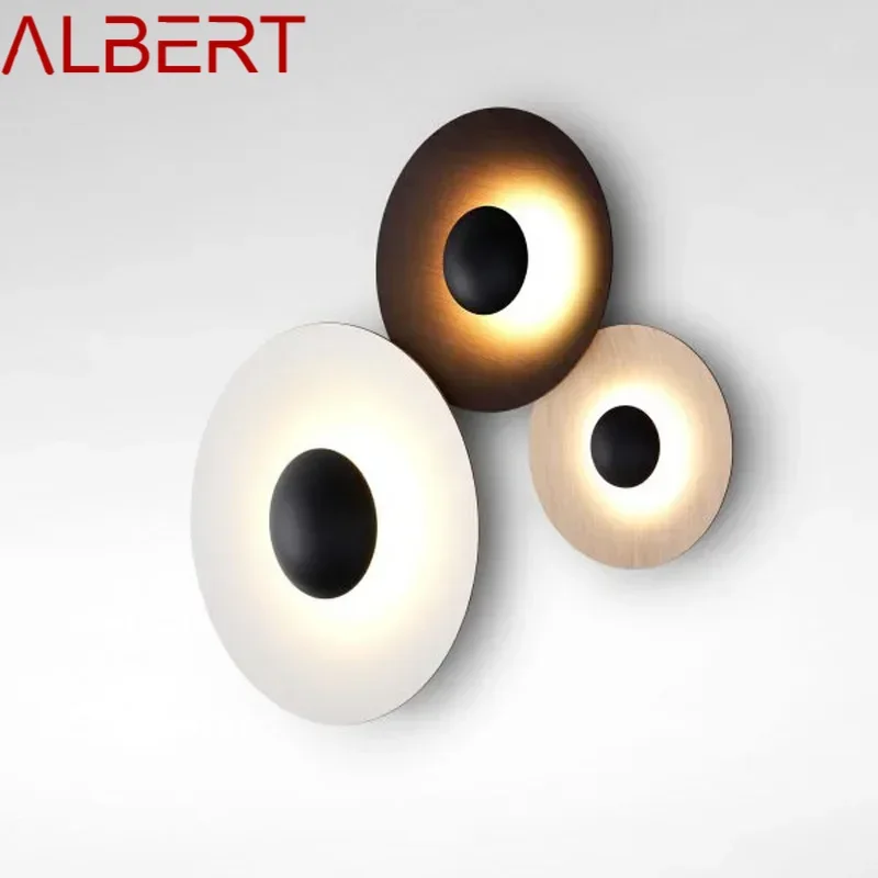 ALBERT รอบโคมไฟติดผนังนอร์ดิกอลูมิเนียมแฟชั่นโมเดิร์น Sconce Light ออกแบบใหม่สําหรับห้องนอน Creative