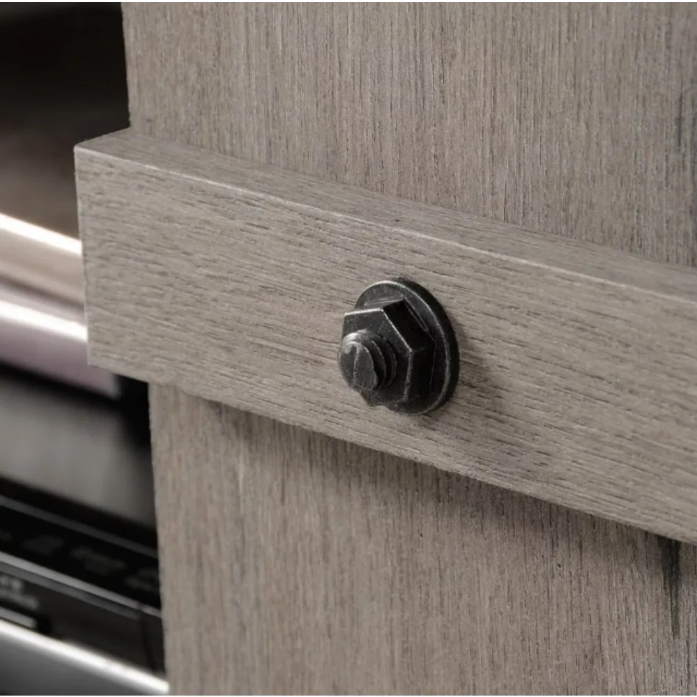 62.441 นิ้ว ศูนย์รวมความบันเทิงสีขาวนวลพร้อมประตูบานเลื่อนเหมาะกับทีวีขนาดไม่เกิน 70 นิ้ว