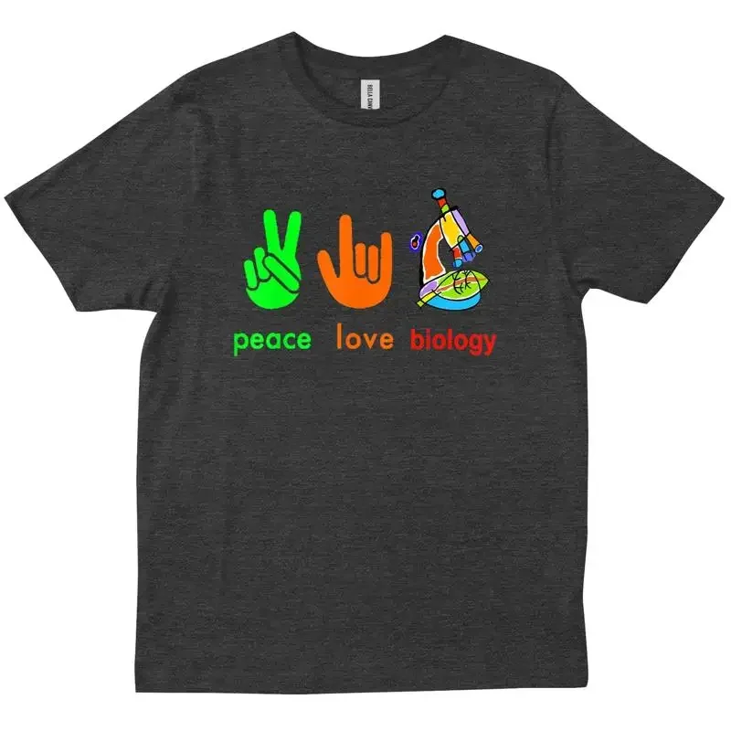 Peace Love Biology Microscope T Shirt Science Teacher