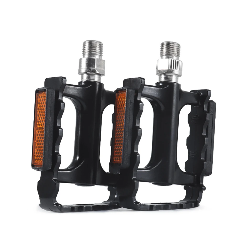 

1 Pair Road Bike Pedals Aluminum Alloy Pedal Ultralight Bearing With Reflector Anti-slip Tread Pedals Bicycle Accessories