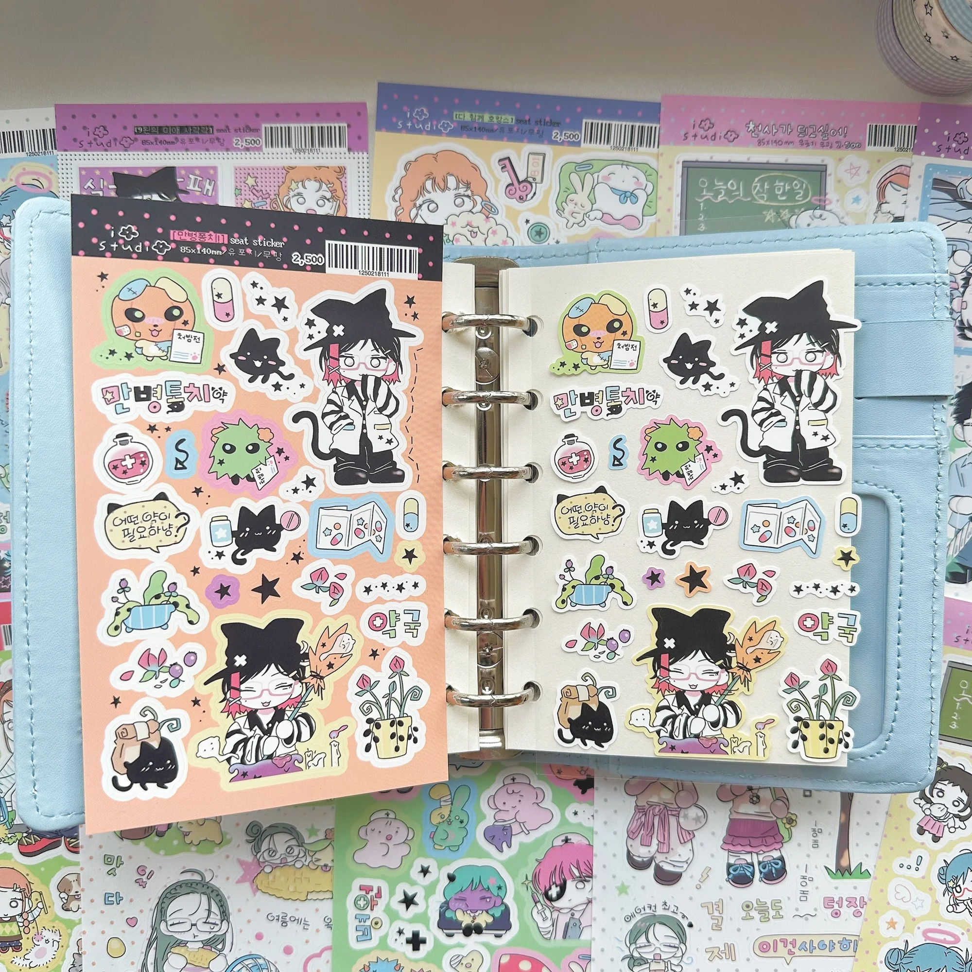 1/10PCS Korean Cute Girl Stickers Cartoon Sweet Girl Character Sticker Hand Account Diary Notebook Scrapbook Decorative Stickers