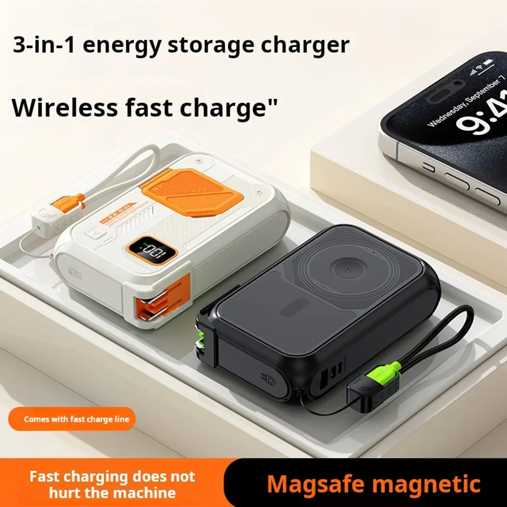 3 in 1 Energy Storage Charger Portable Wireless Power Bank 22.5w with Stand 20,000mah Waterproof & Sturdy Design