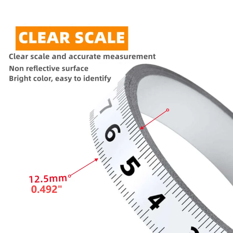 1M Self-Adhesive Measuring Tape Stainless Steel Workbench Adhesive Backed Tape Measure Metric Scale Rust-Proof Ruler