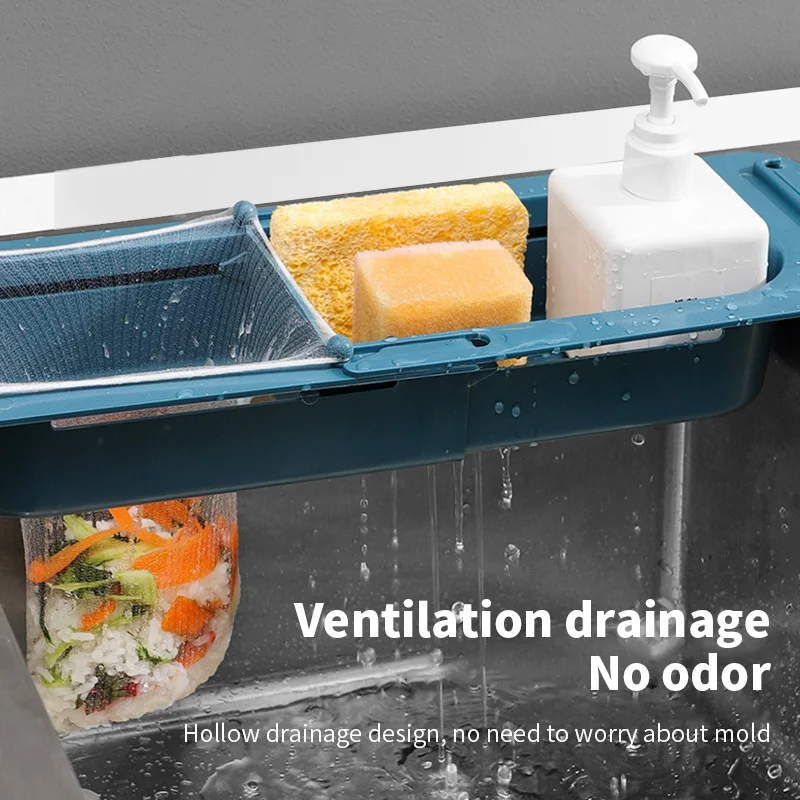 Multifunctional Sink Drain Rack Retractable Rack Kitchen Dadgets Tools Sink Organizer Soap Sponge Holder