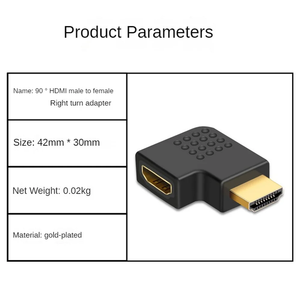 อะแดปเตอร์ที่เข้ากันได้กับ HDMI ตัวผู้กับตัวเมีย90 270องศาด้านขวาตัวแปลงอะแดปเตอร์สำหรับโปรเจ็คเตอร์ HDTV แล็ปท็อปจอภาพพีซี