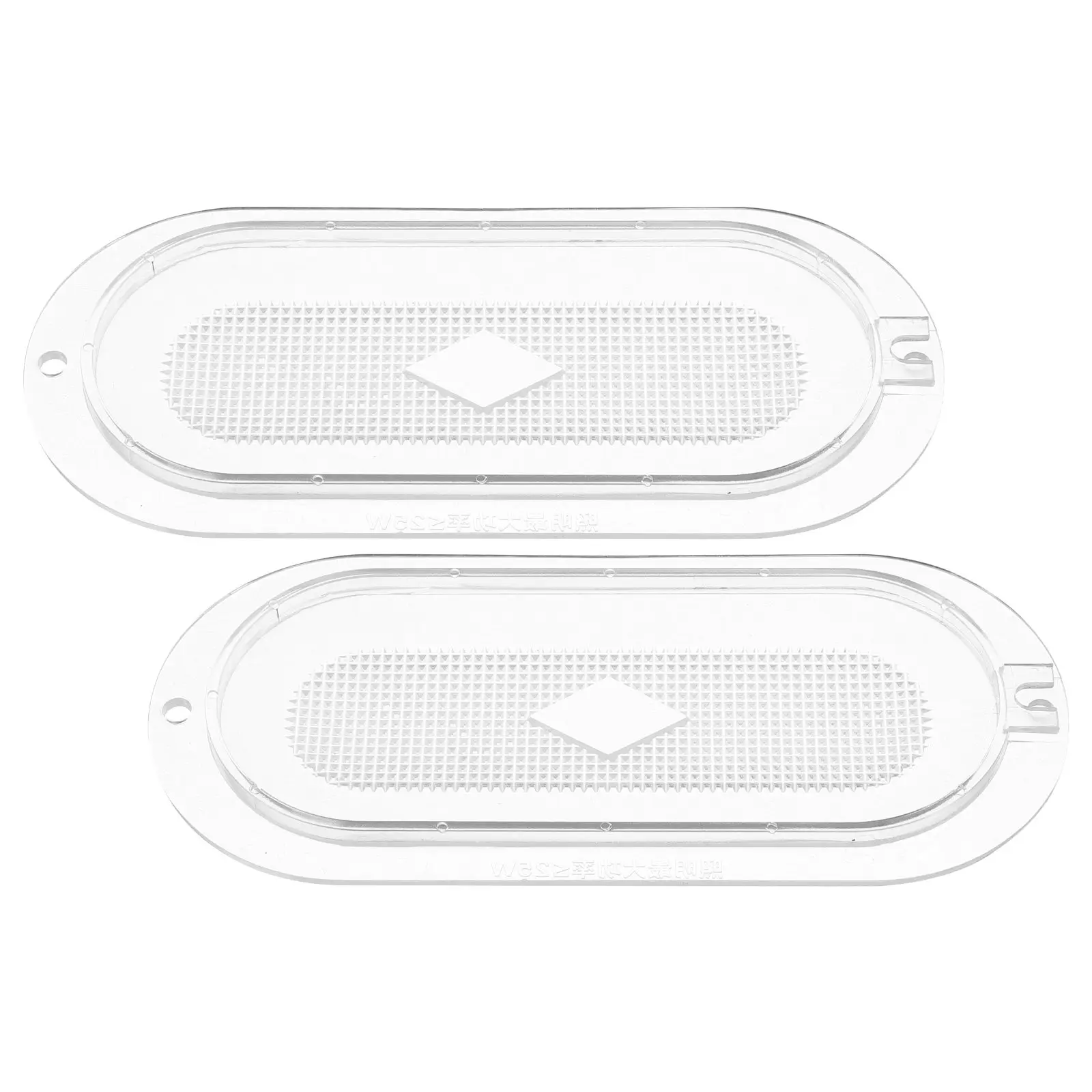 2Pcs Range Hood Lamp Cover Oval Plastic Light Shade Replacement Lighting Lens for Kitchen Hood Restaurant Hotel