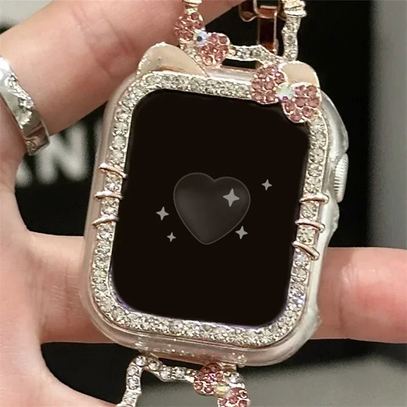 HOT Hollow Schutzhülle für Apple Watch Case 9/8/7 41mm 45mm Bling Women Bumper Frame Cover iWatch Series 40mm 44mm 6/5/4 SE – Detail 4
