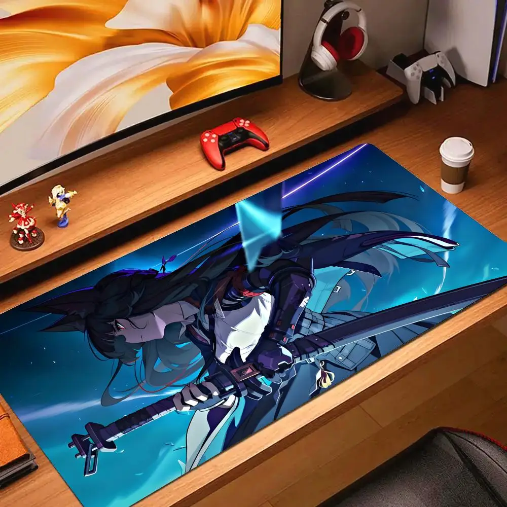 

Коврик для мыши Zenless ZZ H-Hoshimi Miyabi, большой игровой коврик для мыши с застегивающимся краем, утолщенный, для компьютерной клавиатуры, стола, рабочего места