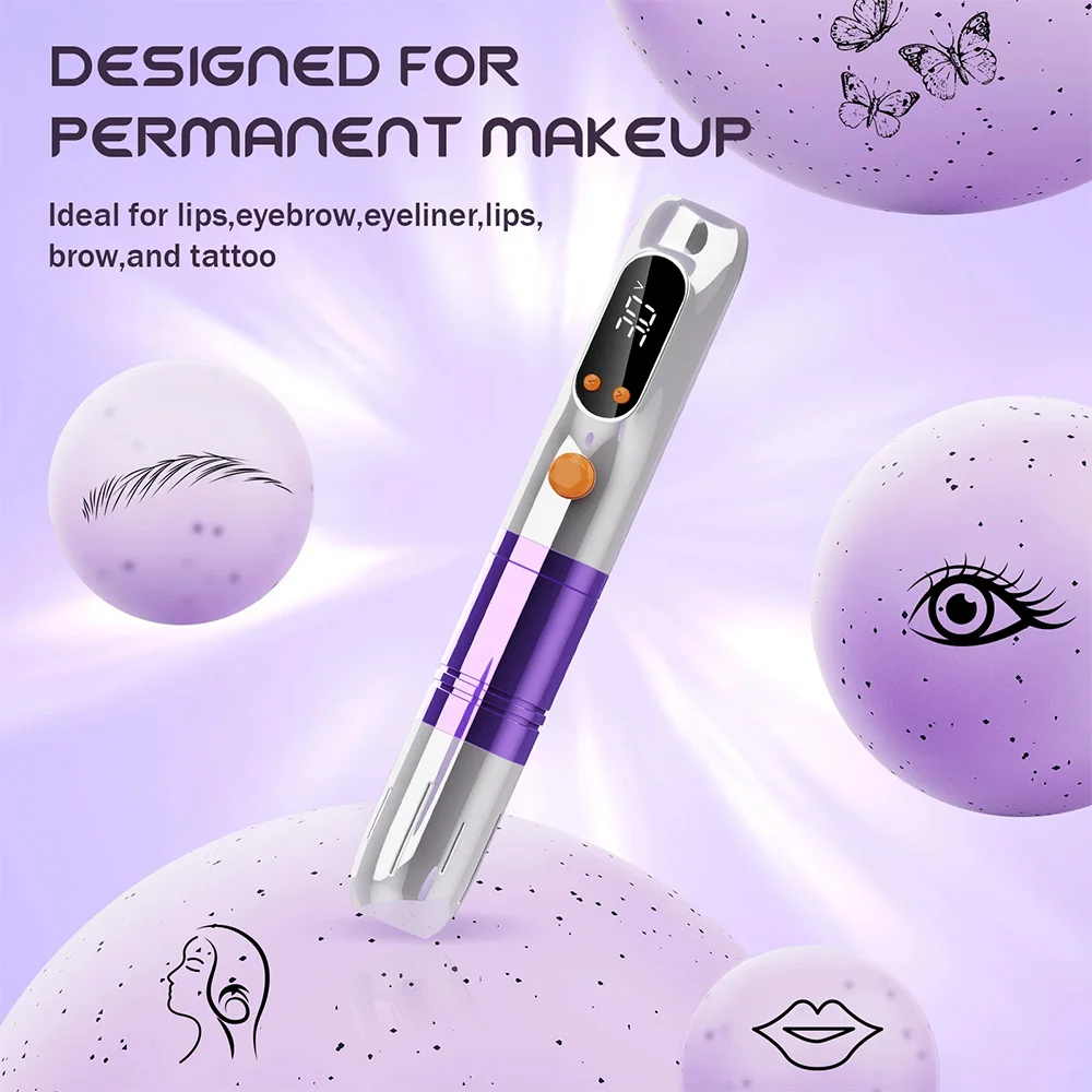 الجملة POPU Lola Air S الكهربائية الوشم بندقية مخصصة الشعر السكتة الدماغية Microblading الحاجب القلم اللاسلكية PMU آلة ل نانو السكتة الدماغية