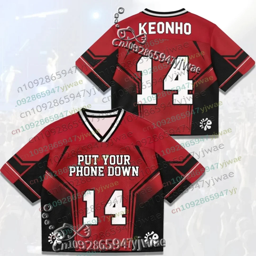 Hot Sale Connected KEONHO MARTIN Tour Put Your Phone Down Mesh Jersey For Fan Gift Autumn Streetwear Women Men's Tshirt Clothing