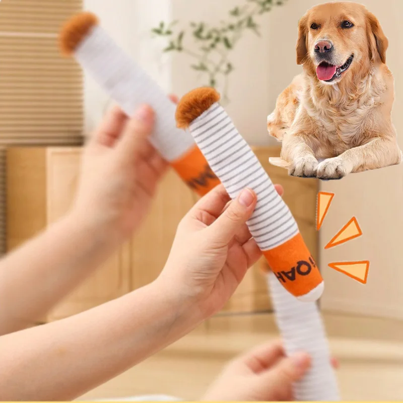Creative Dog Toys Cigarette Interactive Giggles Puppy Toy Funny Interactive Plush Dog Toys Funny Plush Chewing Toy Cigaret Box