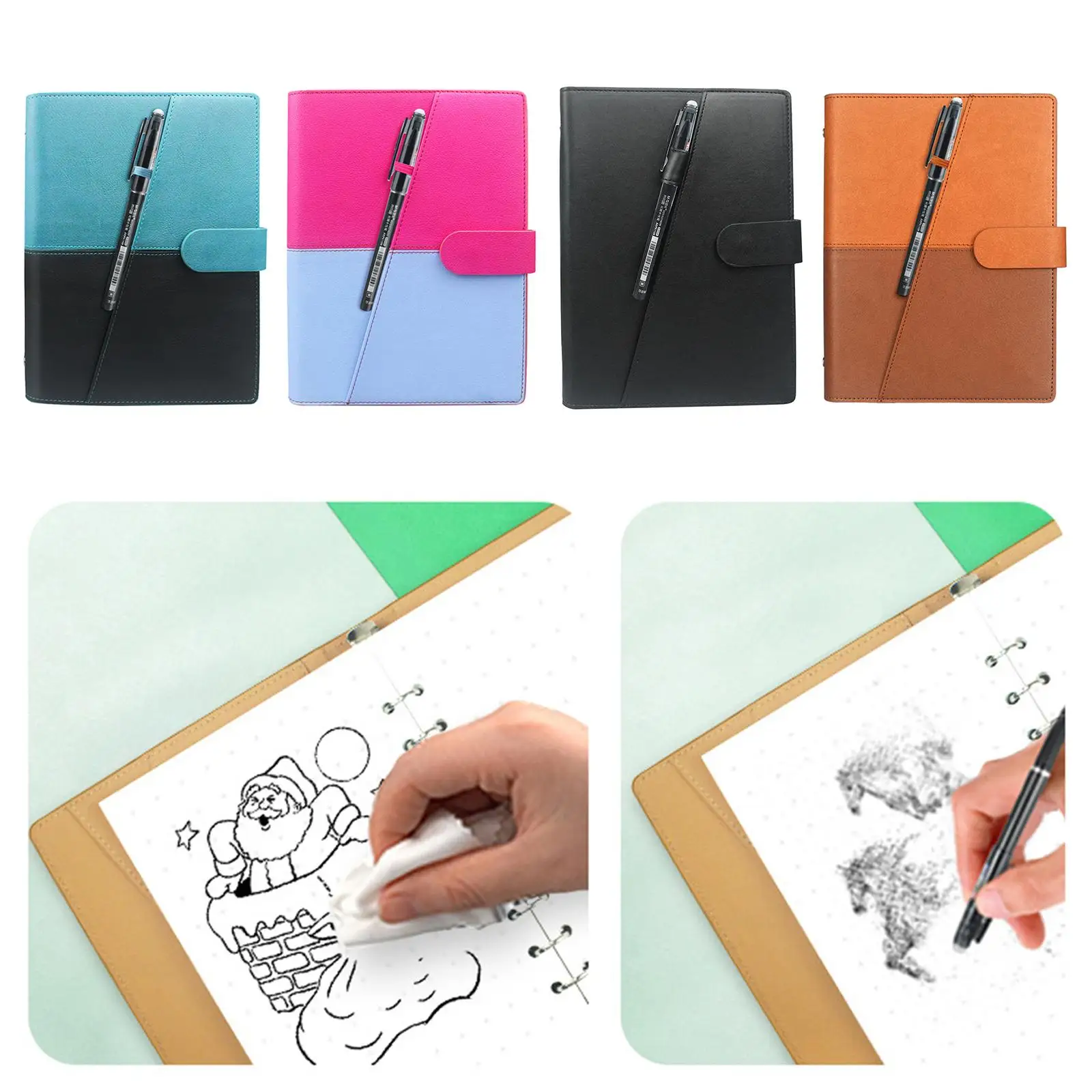 Reusable Erasable Notebook Storage with Pen for Office Agenda Tasks