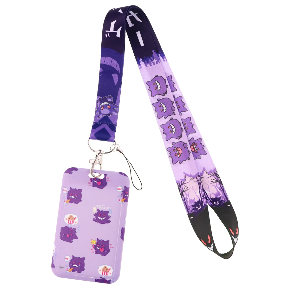 Card Holder Gengar Neck Strap Lanyards Keychain ID Credit Card Cover Hang Rope Keyrings Lanyard Anime Accessories Gift