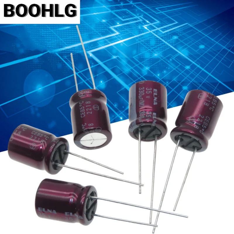 

5PCS 330UF 35V ELNA Audio Capacitor 35V 330UF 10X12.5 RA3 Purple Red Robe